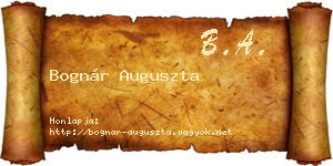 Bognár Auguszta névjegykártya