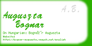 auguszta bognar business card